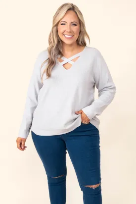 Away With Grace Sweater, Gray