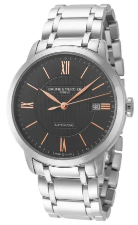 Baume & Mercier Classima Automatic Stainless Steel Gray Dial Date Mens Watch MOA10291