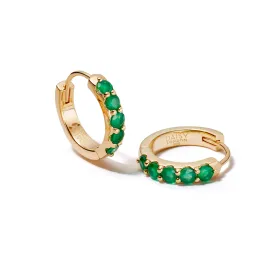 Beloved Green Onyx Huggie Earrings 18ct Gold Plate