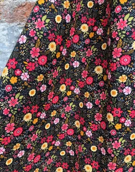 Bright Autumnal Floral Printed Cotton Fabric