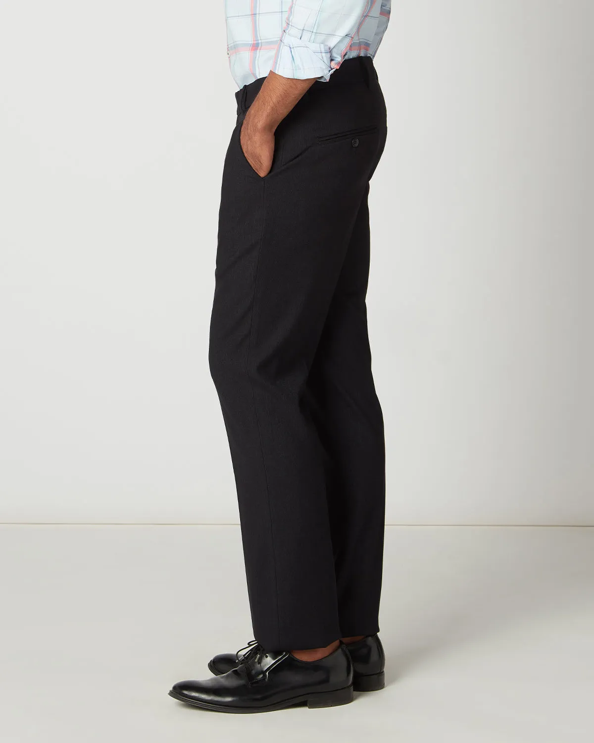 Chequered Dress Pants - Black