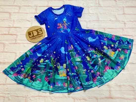 CUSTOM MADE Spandex full circle skater dress - Mermaids