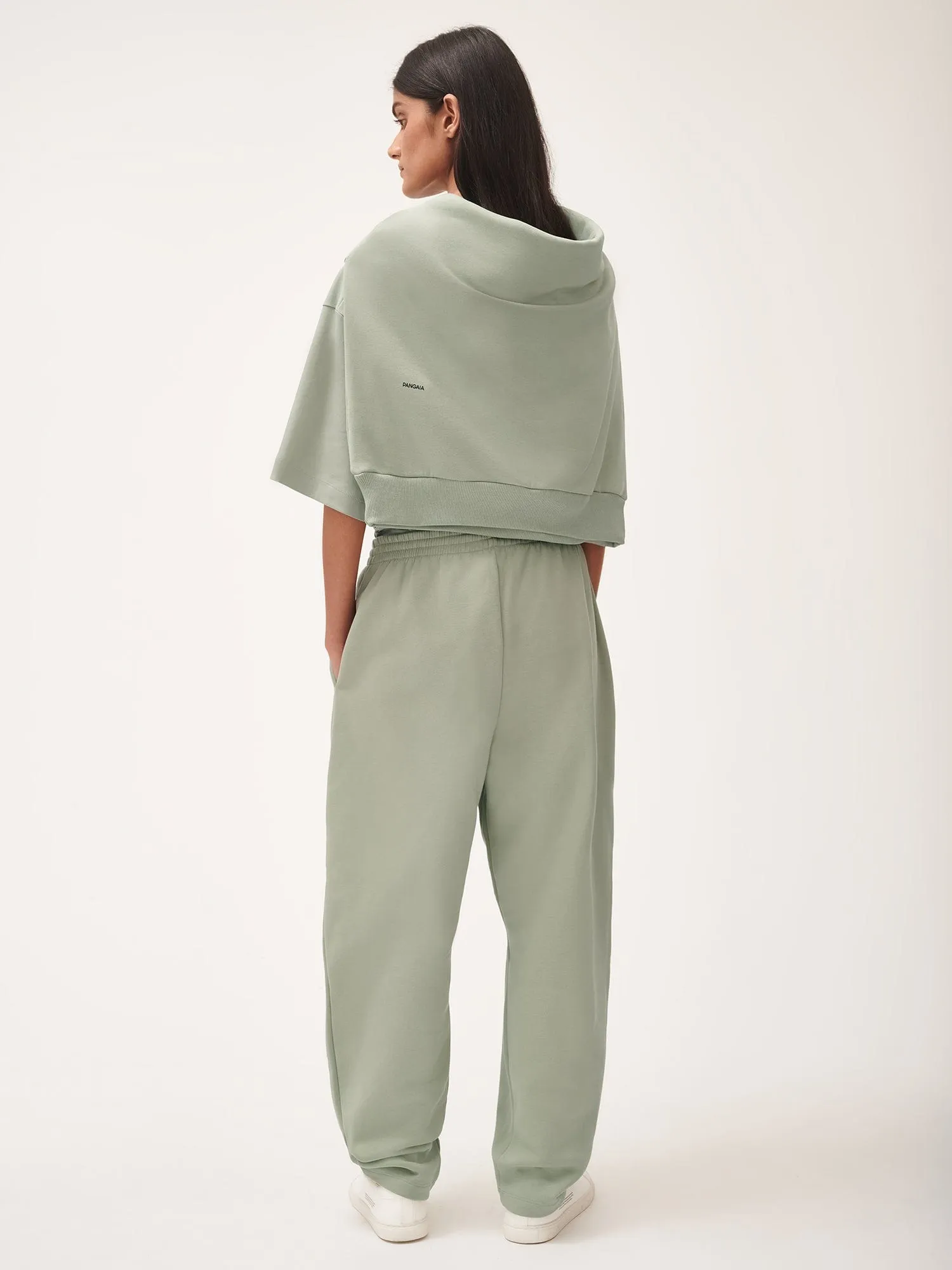 DNA Barrel-Leg Track Pants—moss green