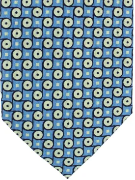 E. Marinella Tie Classic Dark Blue Geometric SALE