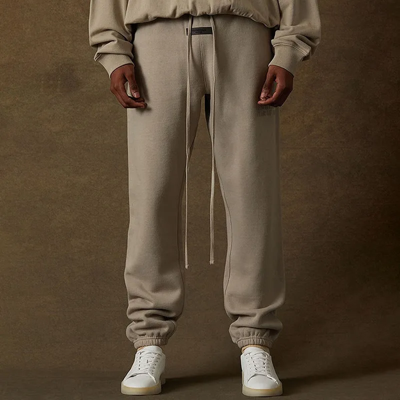 FEAR OF GOD FOG ESSENTIALS 22SS Double Line Silicone Letter High Street Loose Casual Pants