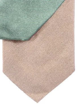 Gene Meyer Silk Tie Pink Taupe Gray Color Blocks