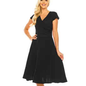 Haute Edition Women's Solid V-Neck Skater Dress