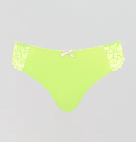 Lace & microfibre brazilian [Lime]