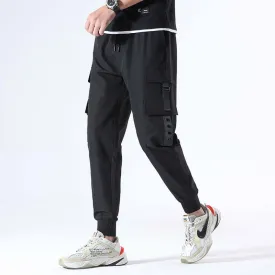 Men's casual pants fashion trend workshop bucket loose sports trousers