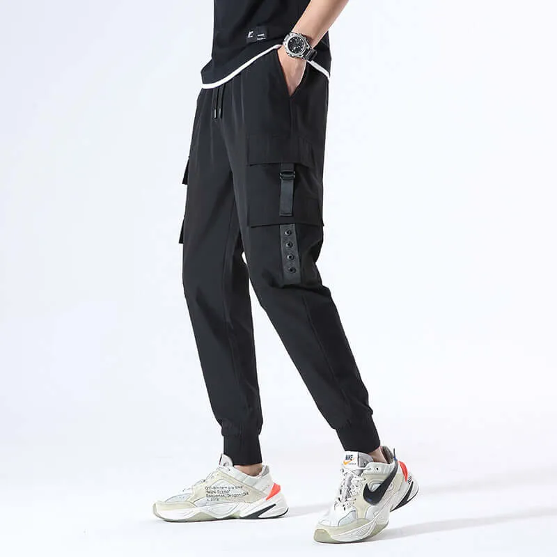 Men's casual pants fashion trend workshop bucket loose sports trousers