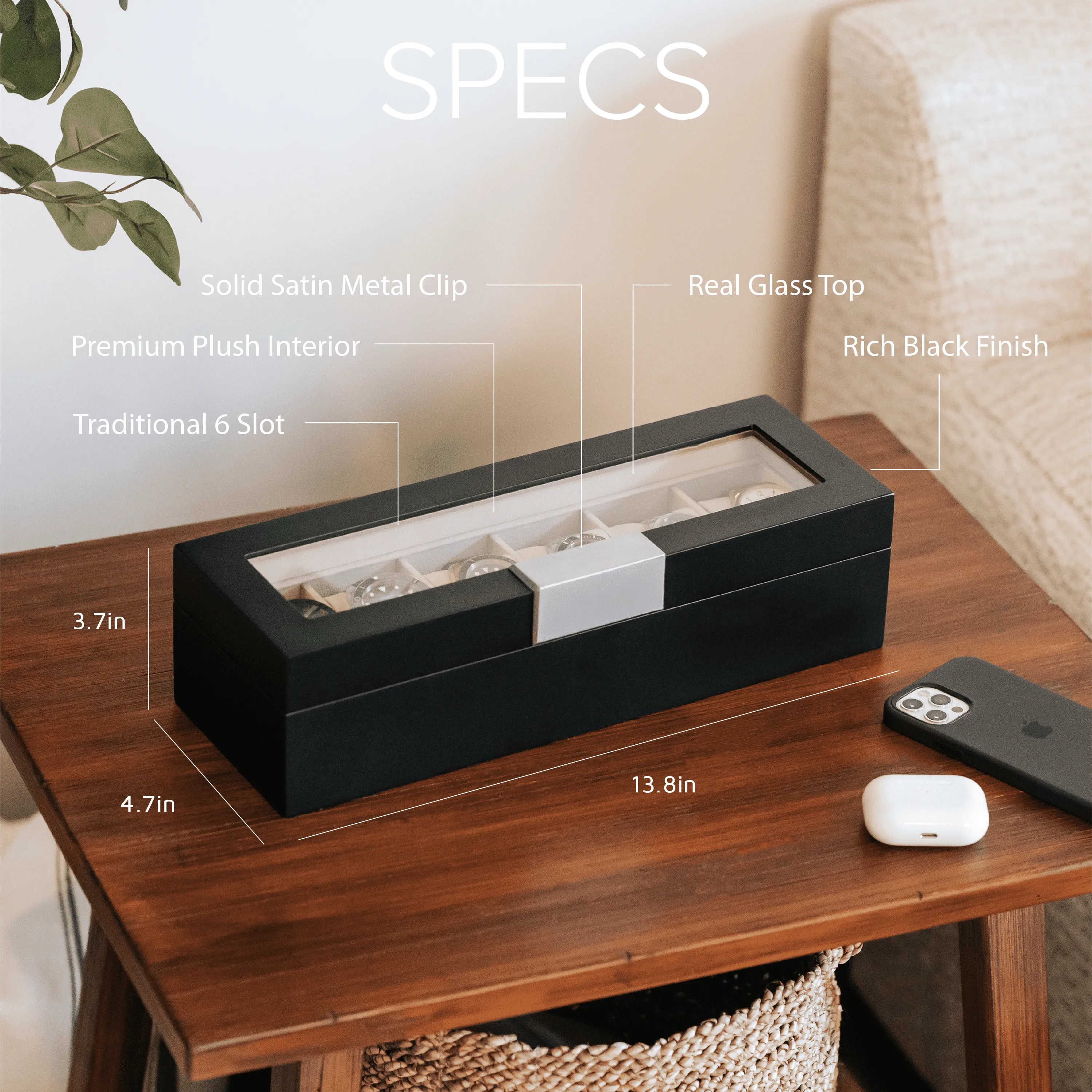 Modern Clip Watch Box - 6 Slot