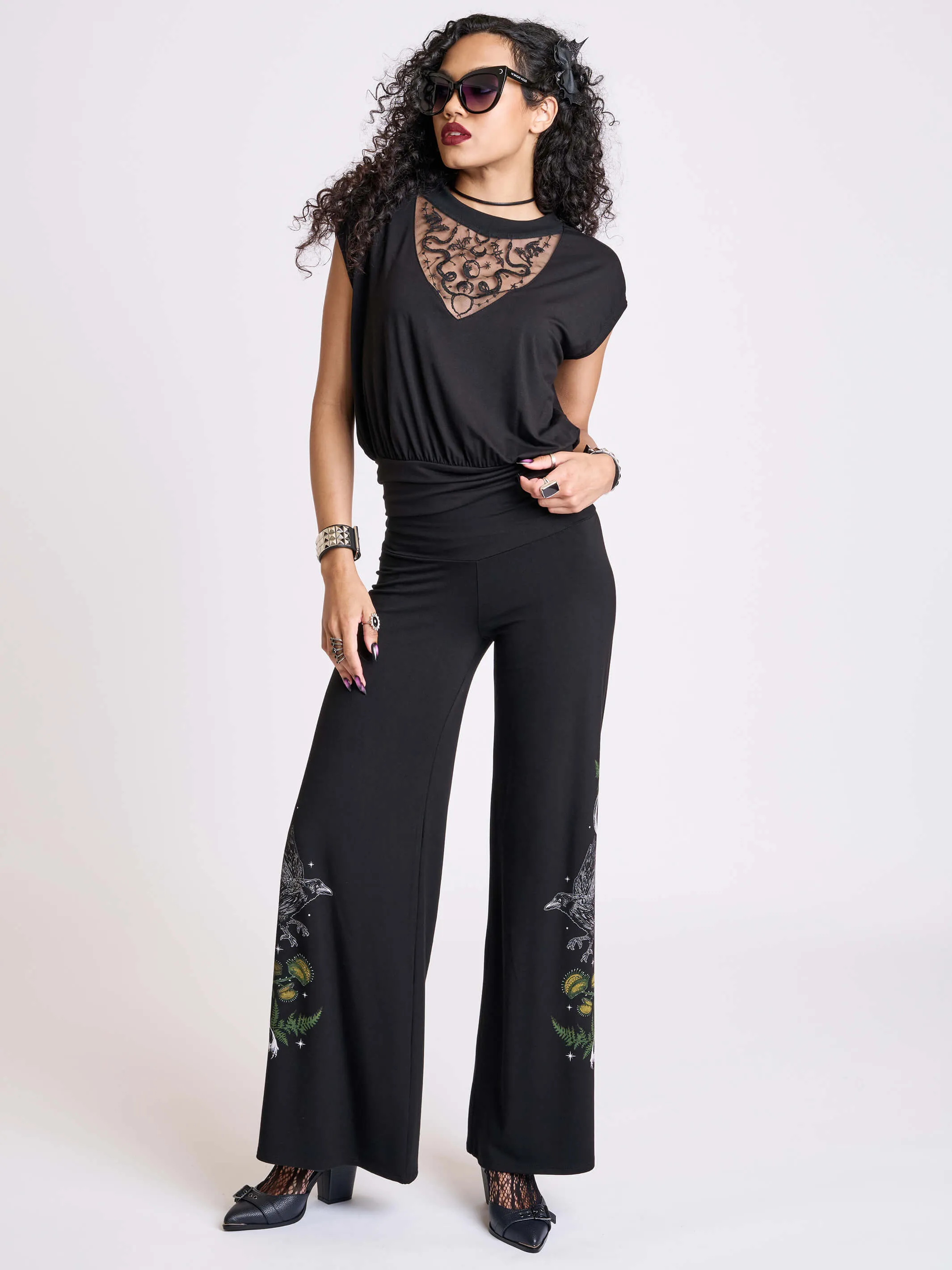 Night Raven Palazzo Pants