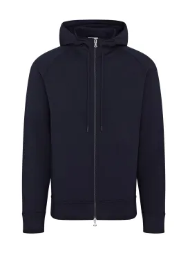 Paul & Shark Riviera Cotton Tencel Full Zip Hoodie (Blue)