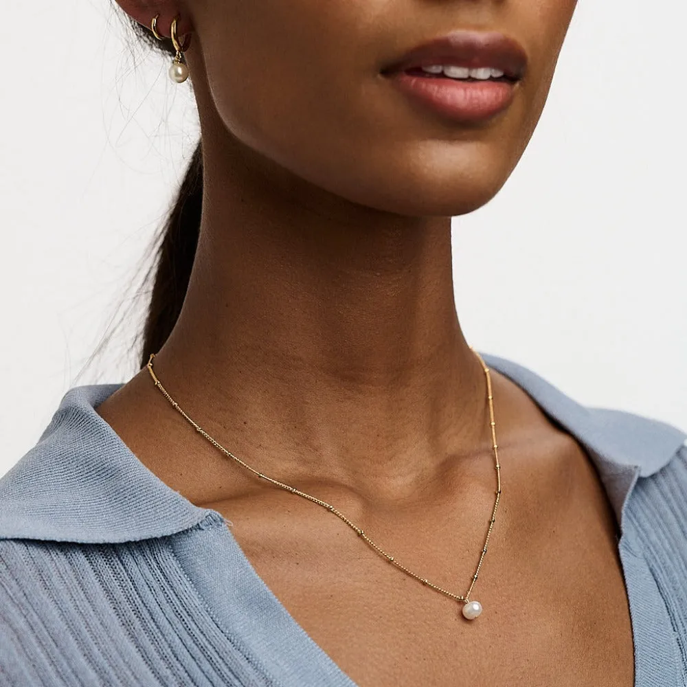 Pearl Satellite Necklace - Gold