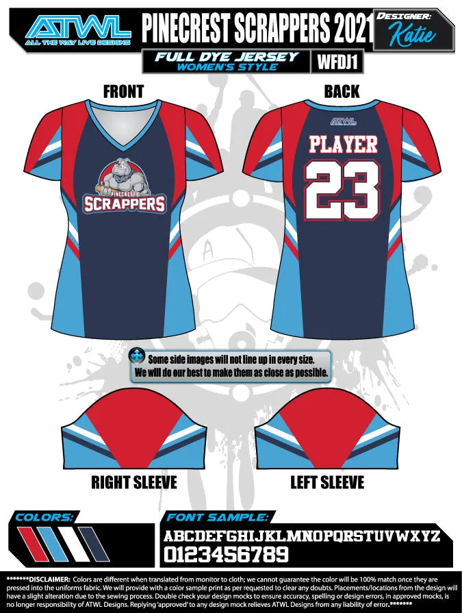 Pinecrest Spring  2021 Womens Full dye team jerseys