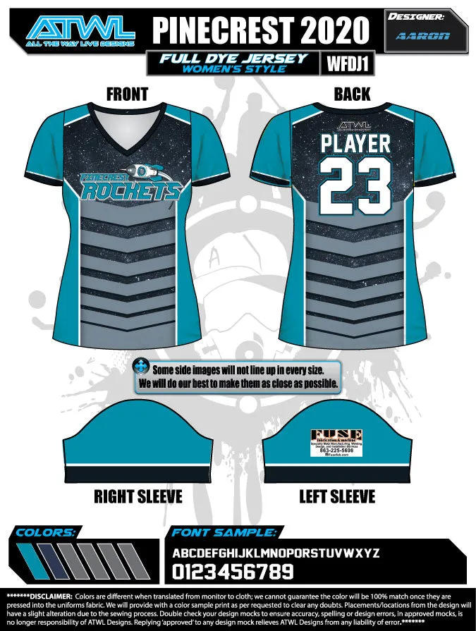 Pinecrest Spring  2021 Womens Full dye team jerseys