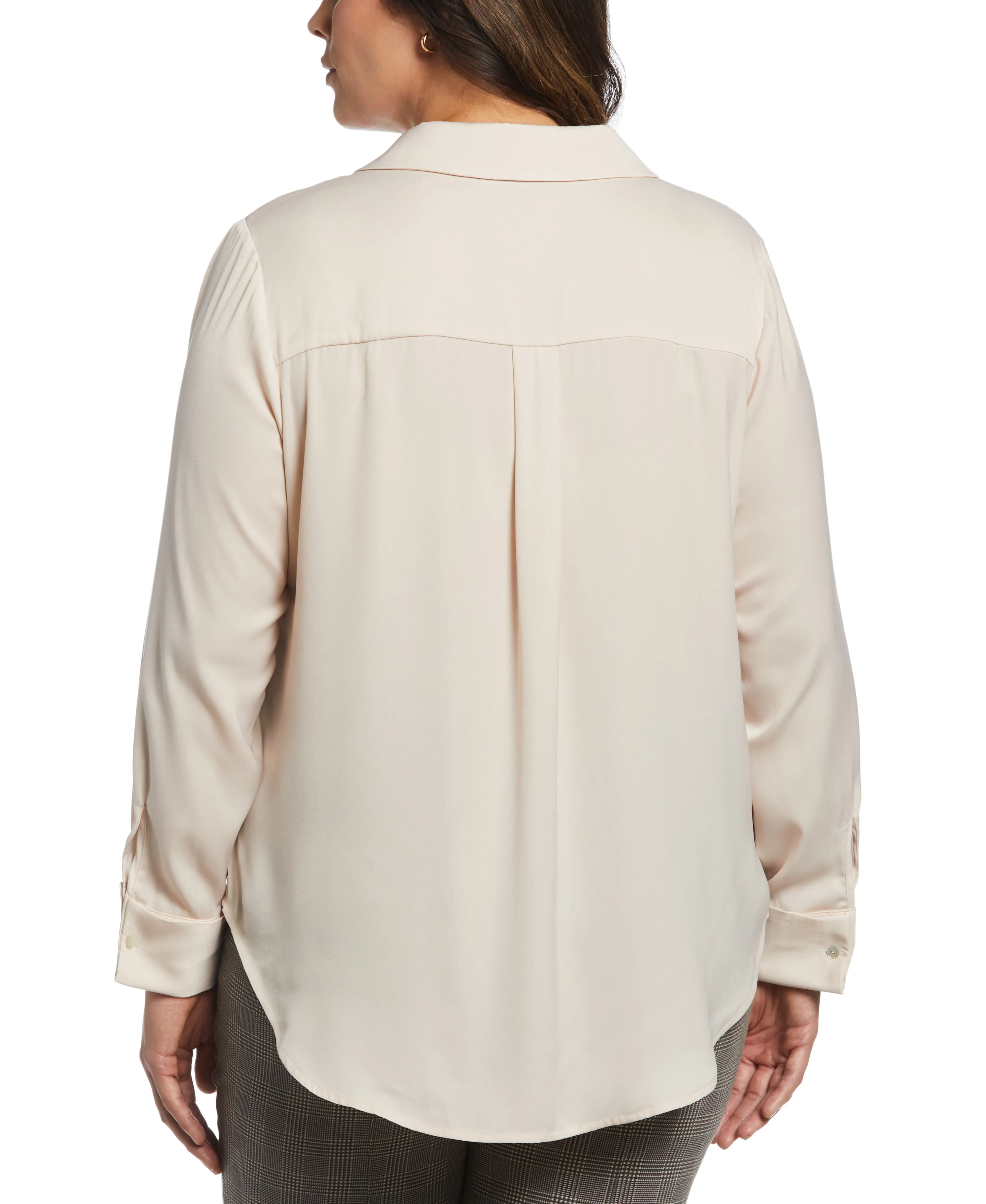 Plus Size Notch Collar Blouse