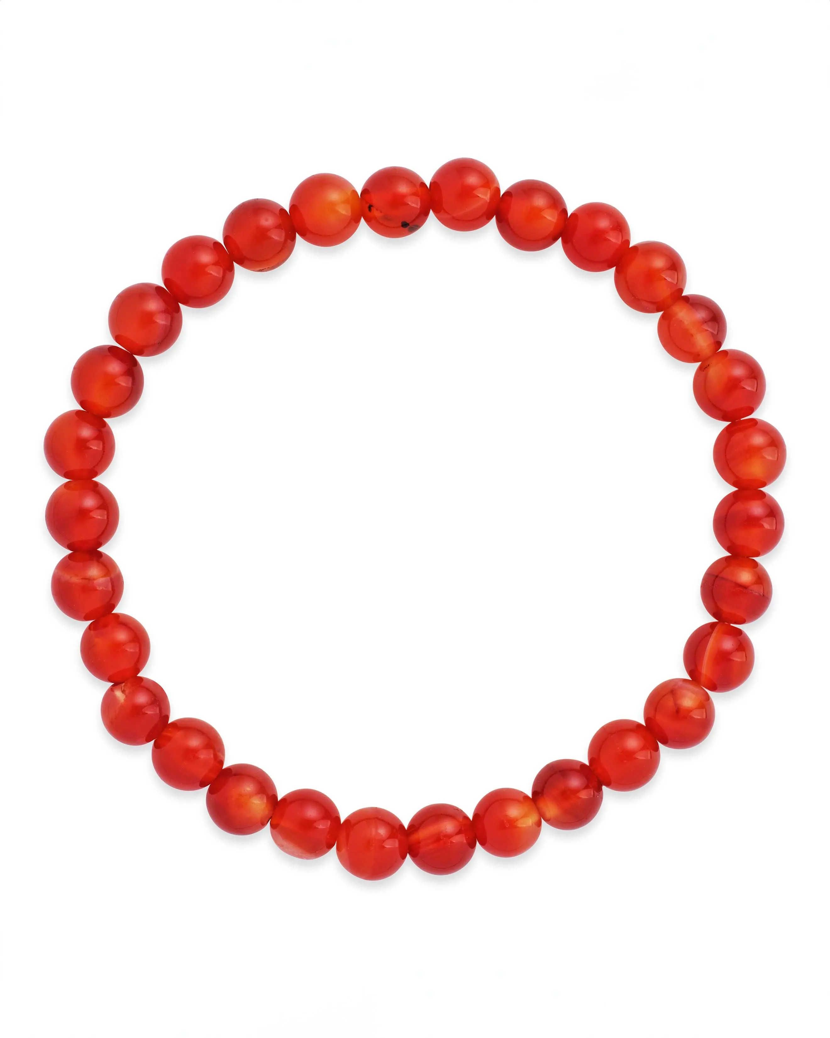 Red Agate Beaded Stretch Bracelet