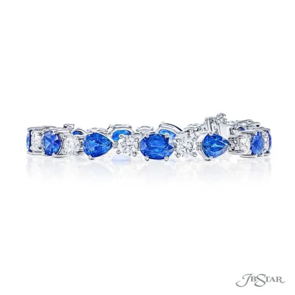 Sapphire and diamond bracelet oval and pear sapphires