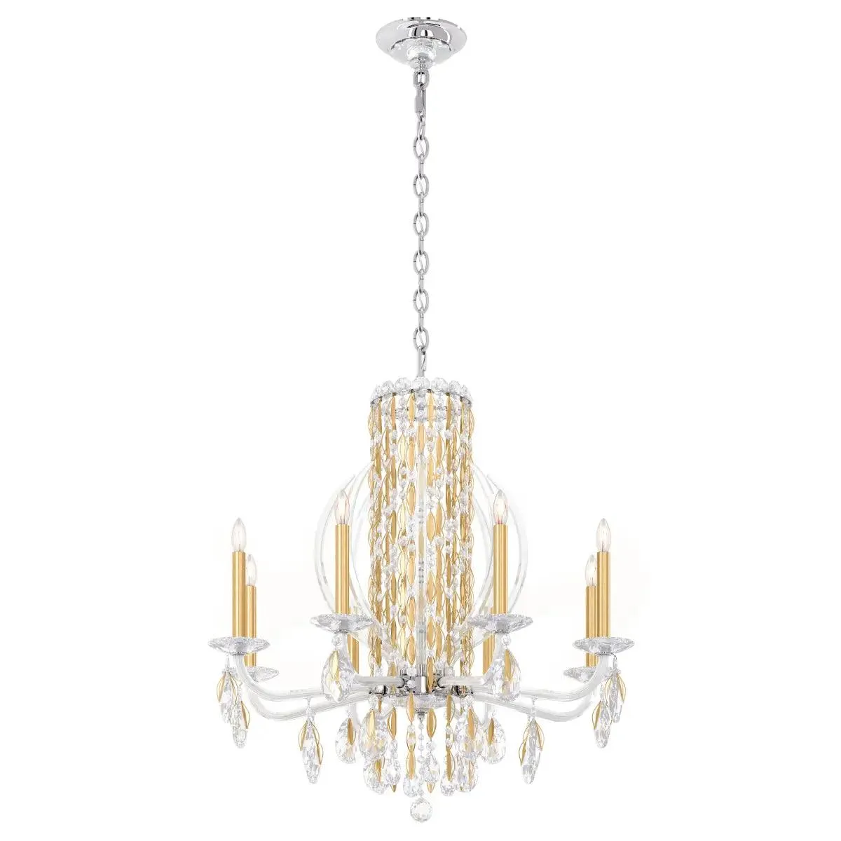 Sarella 8 Light Heirloom Gold Chandelier with Clear Heritage Crystals