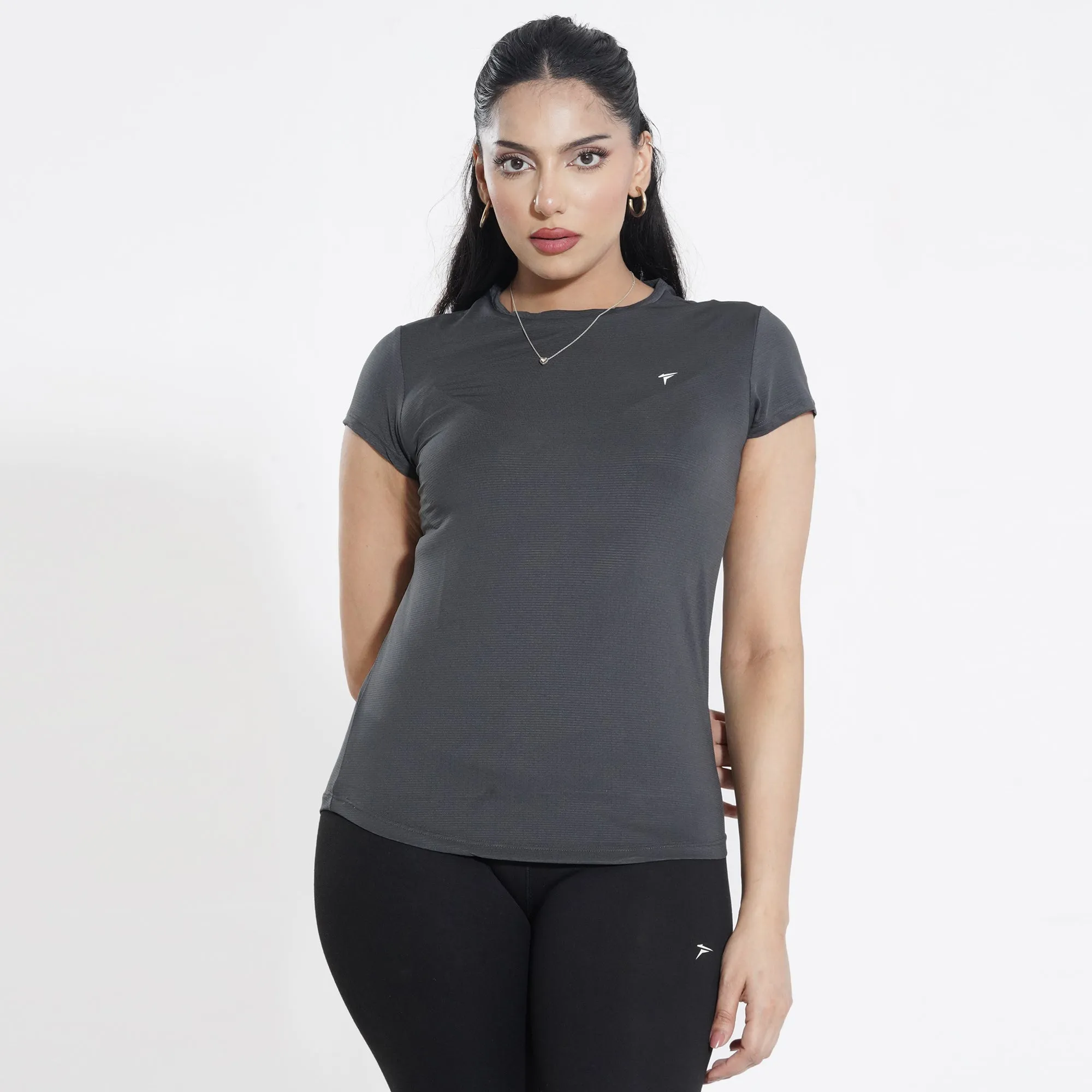 Tf-Premium Charcoal Cap Sleeve Women Top